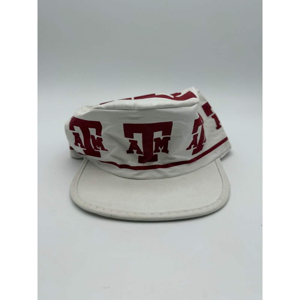 Vintage Sam-Sen Texas A&M Aggies Painter Hat White Maroon ATM All Over Print